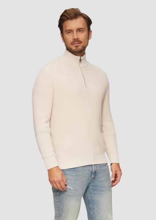 Produktbild S.Oliver Strickpullover Strukturierter Strickpullover mit Troyerkragen (3XL)