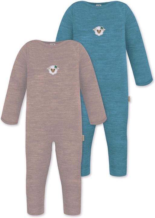 Normani 2er Pack Baby Merino Strampler „Tangoio" - 9595