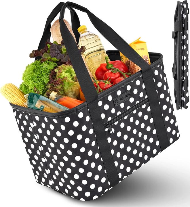 Image du produit Shopwell Faltbarer Einkaufskorb mit PU-Ledergriff