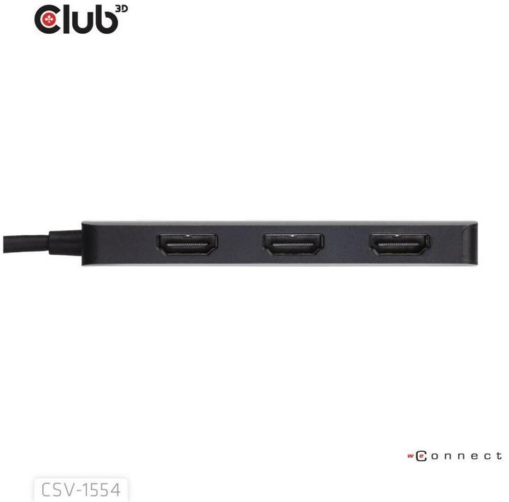 Immagine prodotto Club 3D Hub Club3D MST USB 3.2 Tipo C > 3x HDMI 4K60Hz St/Bu retail (USB-C, 3 porte)