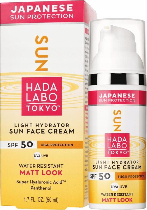 Hada Labo Tokyo Light Hydrator Sun Face Cream with Super Hyaluronic Acid (Sun cream face, SPF 50, 50 ml)
