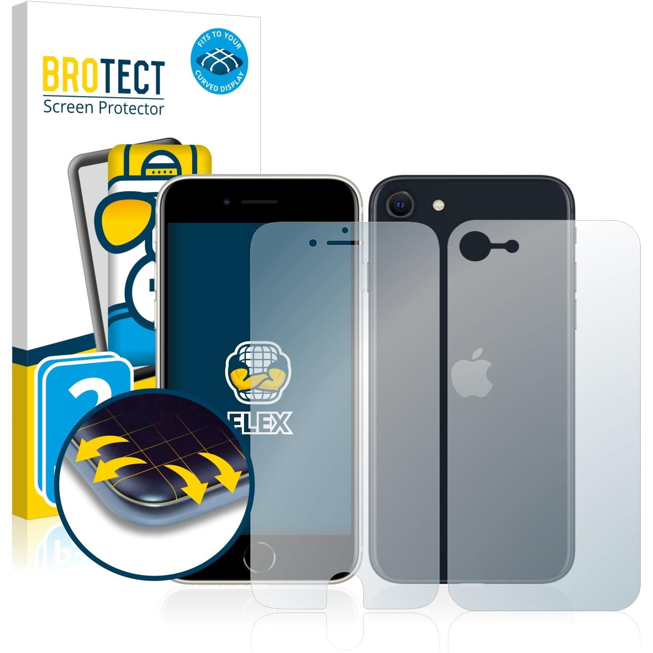 BROTECT Full-Cover Displayschutz (2 Stück, Apple iPhone SE), Smartphone Schutzfolie, Transparent
