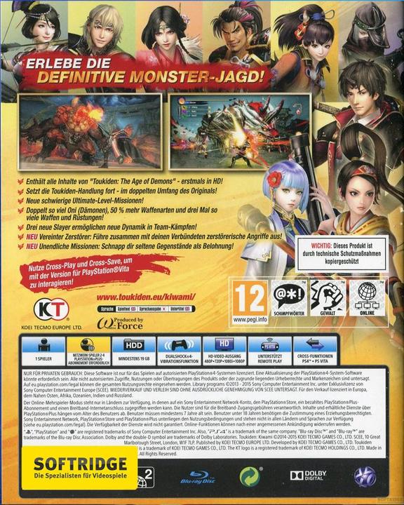 Produktbild Koei Tecmo Toukiden Kiwami PS4 (PS4, EN)