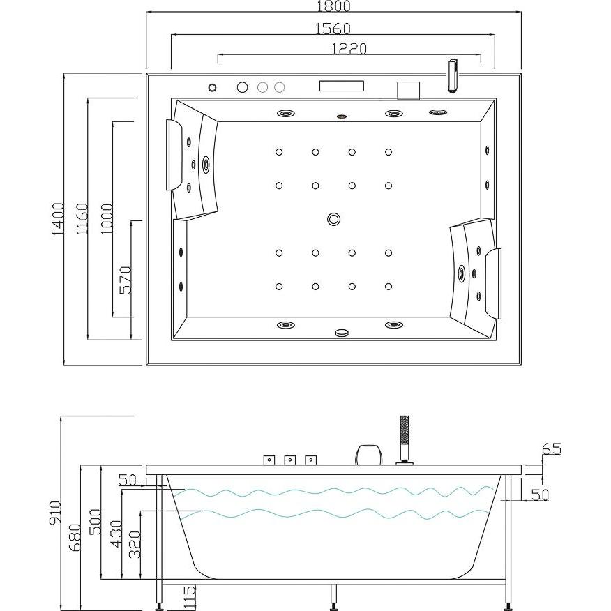 Thumbnail - Jet-Line, Badewanne, Babilon (180 cm, 141.50 cm)