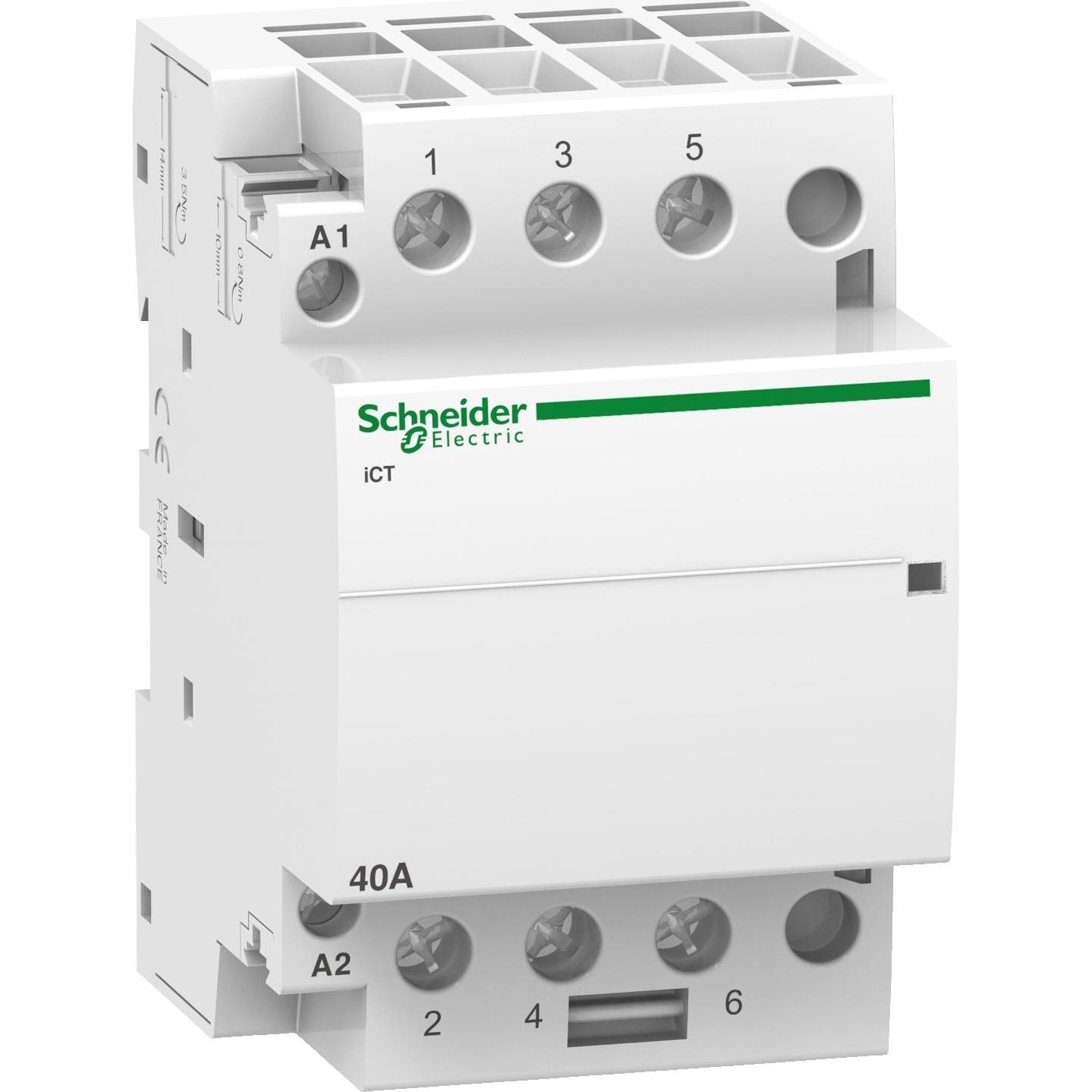Schneider Electric SE A9C20643 Inst.SchÃ¼tz iCT 3S 40A 220-240VAC 60HZ, Relais