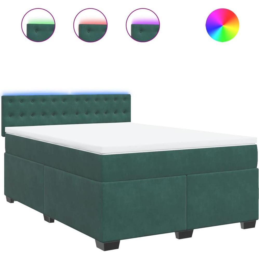 Thumbnail - VidaXL, Bett, Bo x springbett mit Matratze 160 x 200 cm Samt (160 x 200 cm)