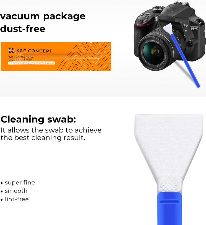 Produktbild K&F Concept 16mm DSLR or SLR Camera APS-C Sensor Cleaning Swab Kit
