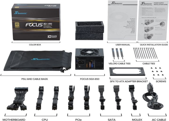 Produktbild Seasonic DUPLIKAT FOCUS SGX-650, 80+ Gold (650 W)