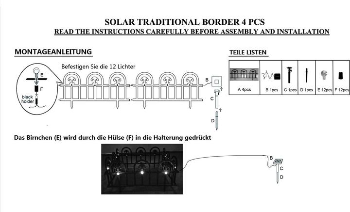 Immagine prodotto HTI-Living Beeteinfassung 240 cm Bögen mit Lichterkette