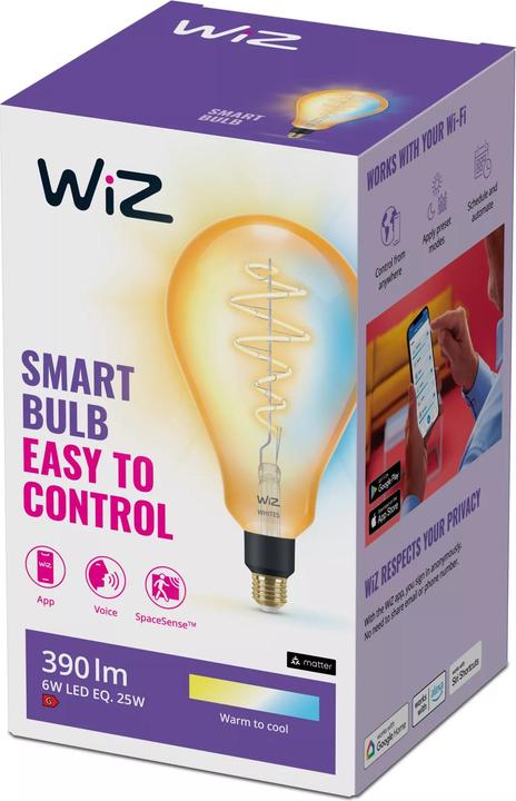 Produktbild WiZ Vintage Filament (E27, 6.50 W, 390 lm, 1 x, E)