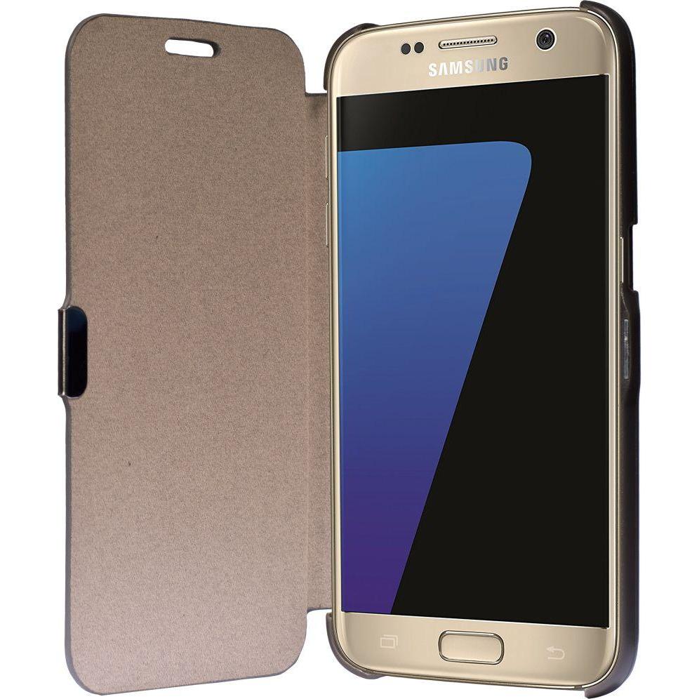 König Design Flip Cover Schutzhülle Slim Case Handyhülle Bookstyle für Samsung Galaxy S7 Edge Grau (Samsung Galaxy S7 Ed...