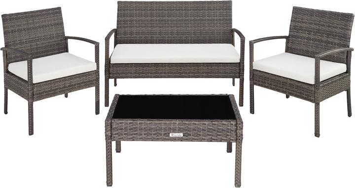 Actual product image tectake Rattan garden furniture set Sparta 3+1