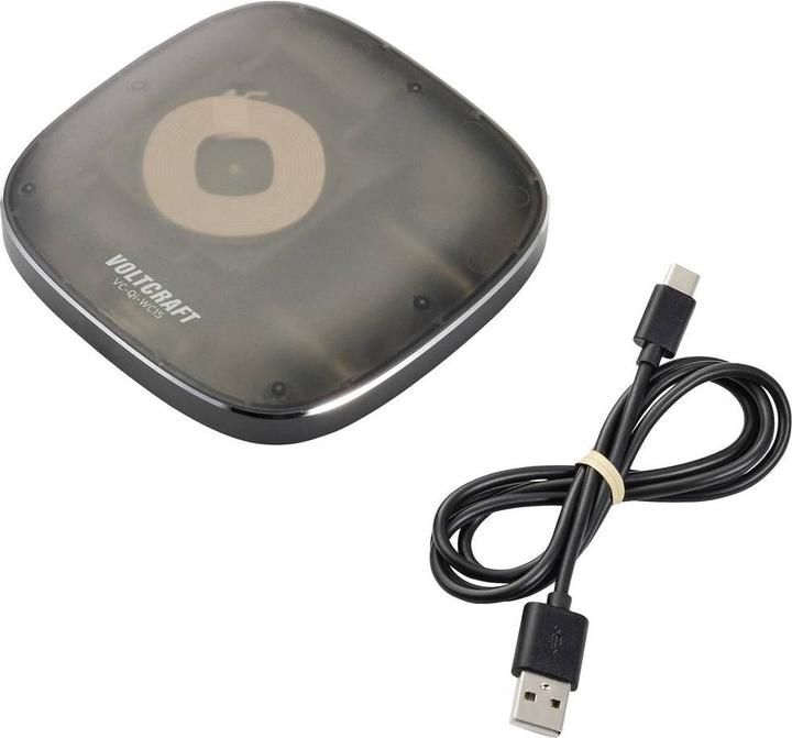 Produktbild Voltcraft Induktions-Ladegerät 1670 mA VC-Qi-WC15 VC-13791415 Ausgänge Induktio (15 W)