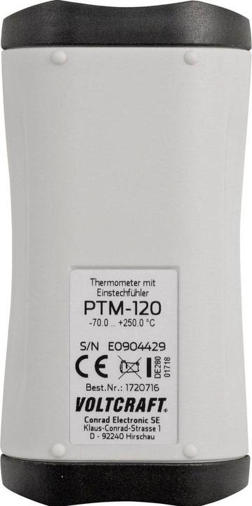 Actual product image Voltcraft Waterproof universal thermometer PTM-120 with fixed