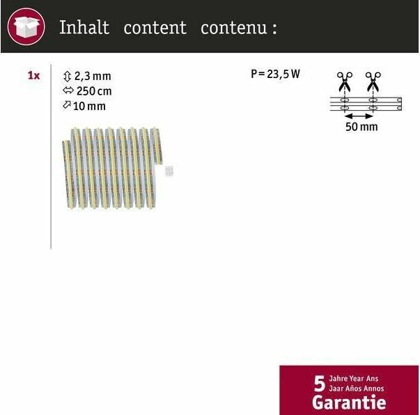 Image du produit Paulmann Bande COB MaxLED 1000 Full-Line (Blanc chaud, Blanc froid, Blanc neutre, 250 cm, Intérieur)