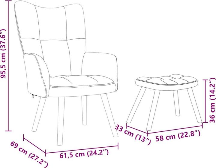 Actual product image vidaXL Entspannungssessel mit Fusshocker