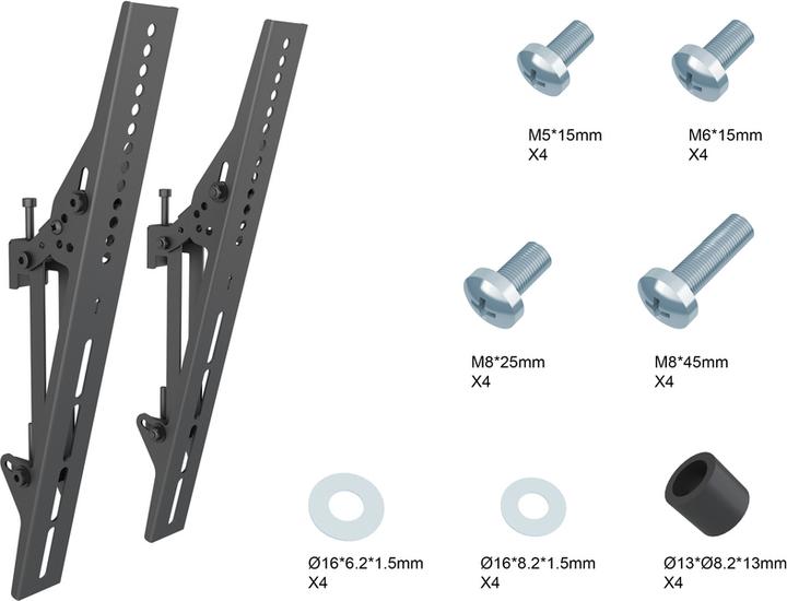 Image du produit Multibrackets Support inclinable VESA 400, métal, pour système Pro (30 kg)