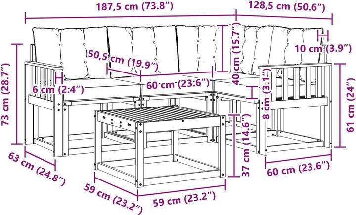 Produktbild vidaXL Outdoor-Sofa