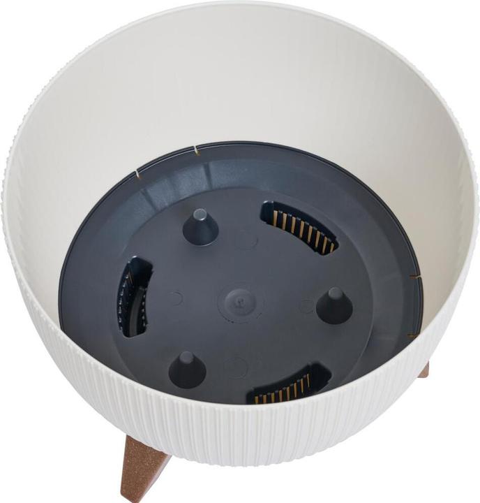 Produktbild Siena Garden Pflanzgefässe OSLO STRIPE weiss Steifenoptik, 47 x 26,5 cm Kunststoff auf Füssen mit Einsatz (47 x 47 x 26.50 cm)