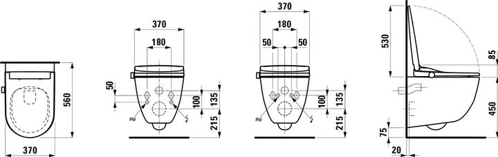 Produktbild Laufen Cleanet Pro Comfort Lite WC suspendu, WC douche adaptable Lite sans télécommande, sans bord de