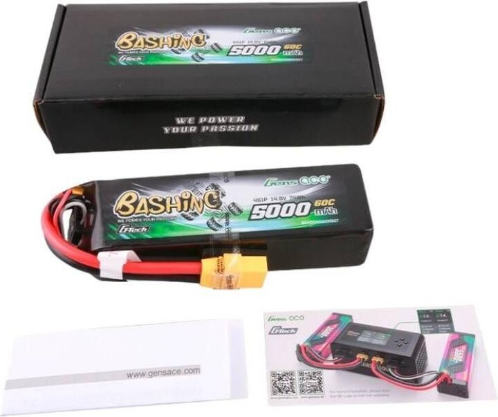 Produktbild Gens Ace G-Tech 5000mAh 14.8V 4S1P 60C Lipo Battery Pack with XT90 Plug-Bashing Series (14.80 V, 5000 mAh)