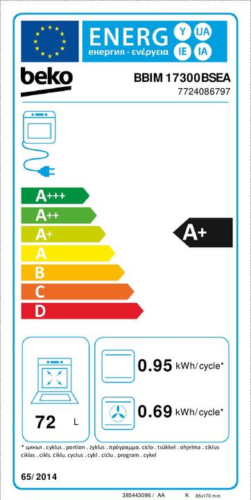 Label énergétique Beko BBIM17300BSEA