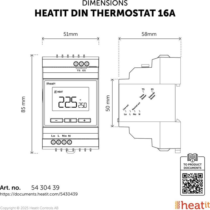 Produktbild Heatit DIN Thermostat