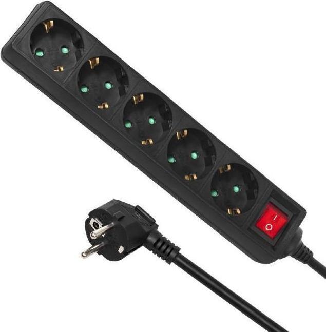 Actual product image Maclean Power strip 5 sockets 5 m black (MCE227) (5 x, CEE 7/3, 5 m)