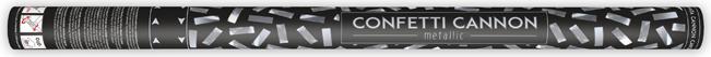 Actual product image Partydeco Confetti Cannon - 80cm - Metallic Tinsel - Silver (1 pcs.)