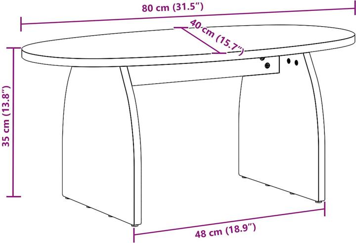 Immagine prodotto vidaXL Tavolino da caffè (80 x 40 x 35 cm)