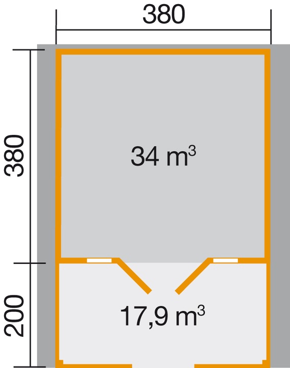 Actual product image Weka Holzbau Weekendhaus 137 B Gr.2, 45 mm, VT, DT, DF