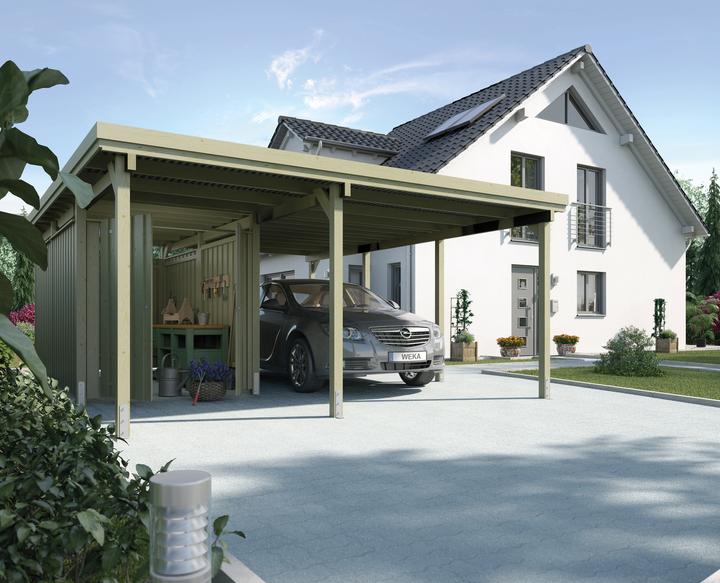 Actual product image Weka Holzbau Carport 607 size 2, incl. XL equipment room