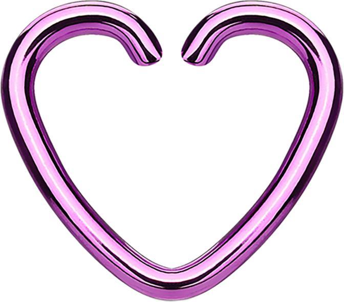 Immagine prodotto Star Piercing Anello micro piercing Cuore viola con rivestimento in titanio (senza ottone, Acciaio chirurgico 316L)