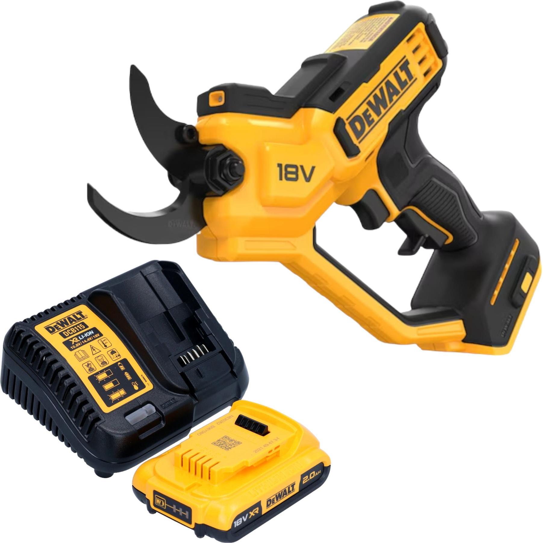 DeWalt, Gartenschere, DCMPP 568 D1 Akku Astschere 18 V 38 mm + 1x Akku 2,0 Ah + Ladegerät