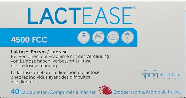 Valeurs nutritives et ingrédients Lactease Enzyme de lactose 4500 (40 pièce(s), Cachets, 40 g)