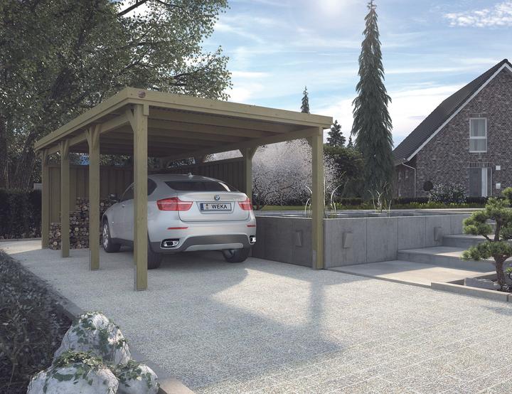 Produktbild Weka Holzbau Flachdach Einzelcarport 617 Gr.2 ohne Dacheindeckung