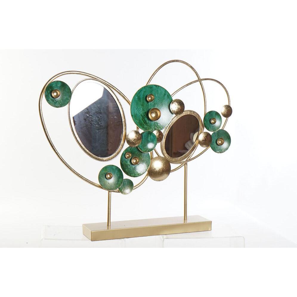 DKD Home Decor, Deko Objekt, Deko-Figur 62 x 9 x 53,3 cm abstrakt Gold grün