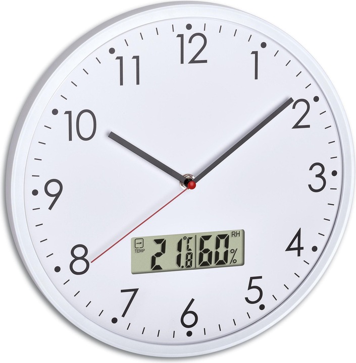Actual product image TFA Analog clock with digital thermo-hygrometer (30.20 cm)