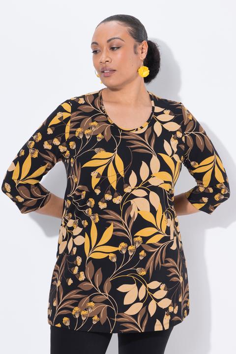 Immagine prodotto Ulla Popken Longshirt, Blüten, A-Linie, Rundhals, 3/4-Arm (62)