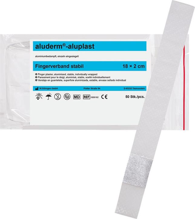 Actual product image Söhngen aluderm aluplast finger plaster rigid / stable 18x2cm, 50 pcs., single (50 x)