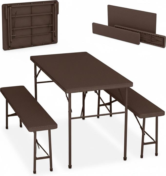 Image du produit Relaxdays Table-jardin-et-bancs (120 x 61 x 73 cm)