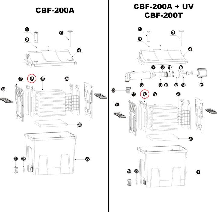 Actual product image SunSun Spare part Filter sponge Pressing plate Pond Bio Filter CBF-200T/CBF-200U/CBF-200