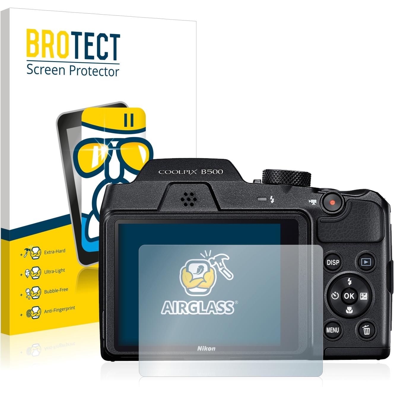 BROTECT AirGlass Panzerglasfolie (Displayschutz, Coolpix B500), Kameraschutz