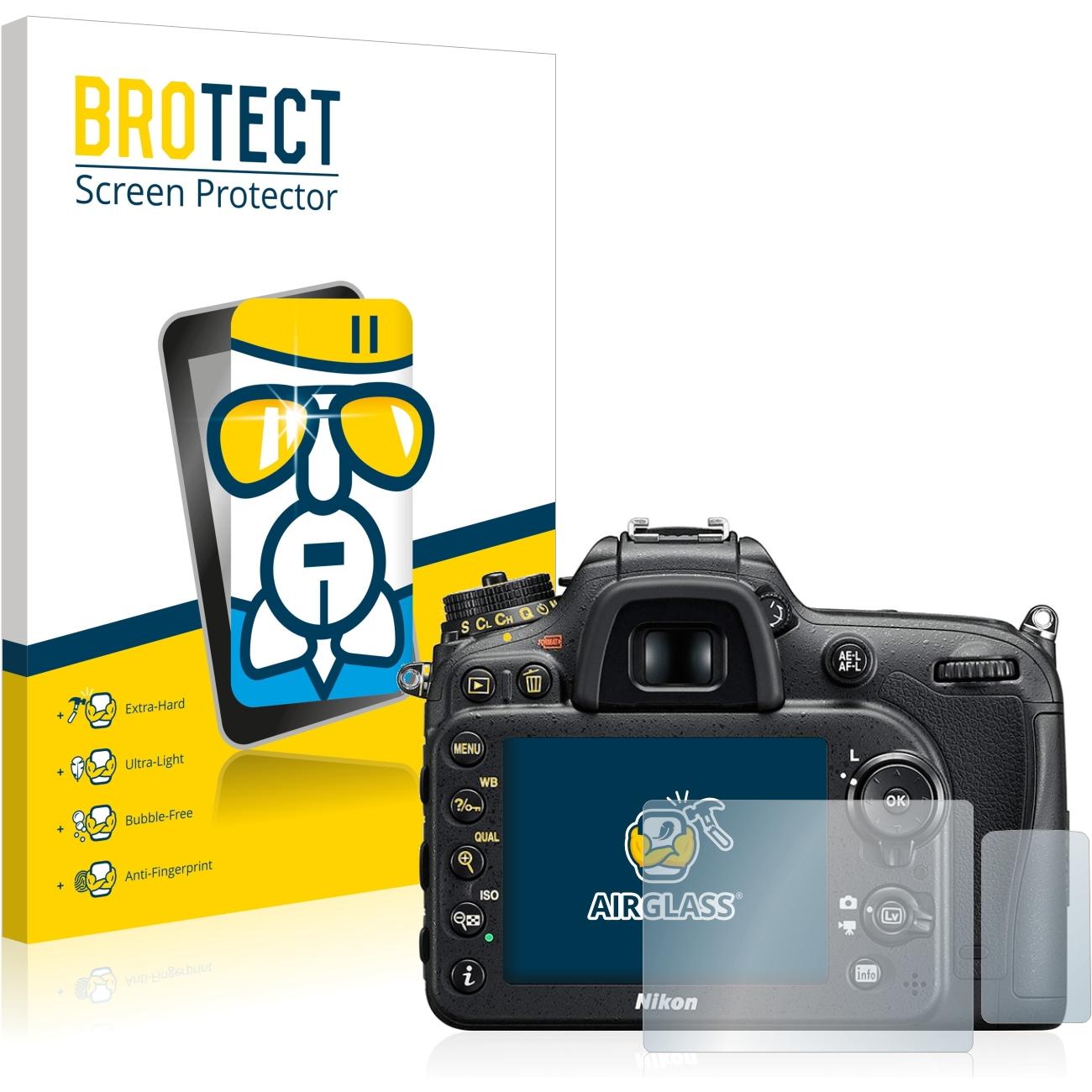 BROTECT AirGlass Panzerglasfolie (Displayschutz, D7200), Kameraschutz