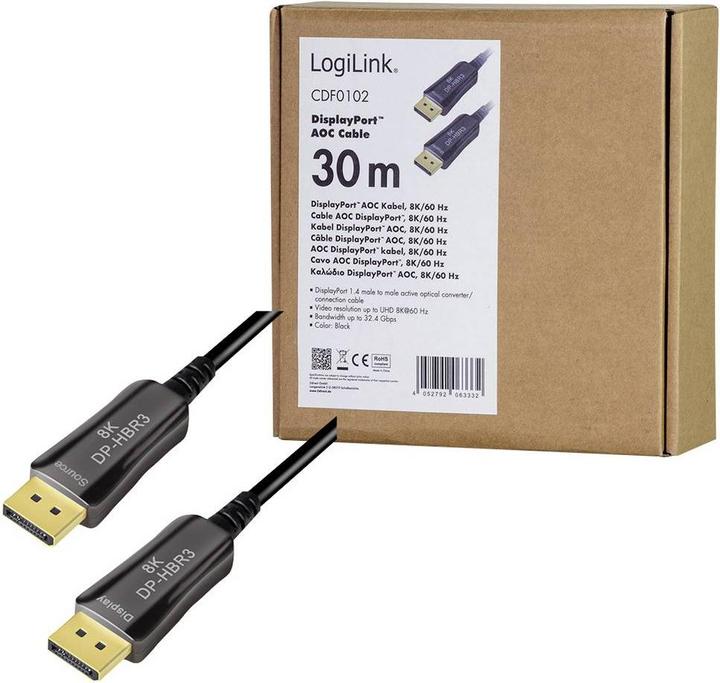 Actual product image LogiLink DisplayPort cable - DisplayPort (M) (30 m)