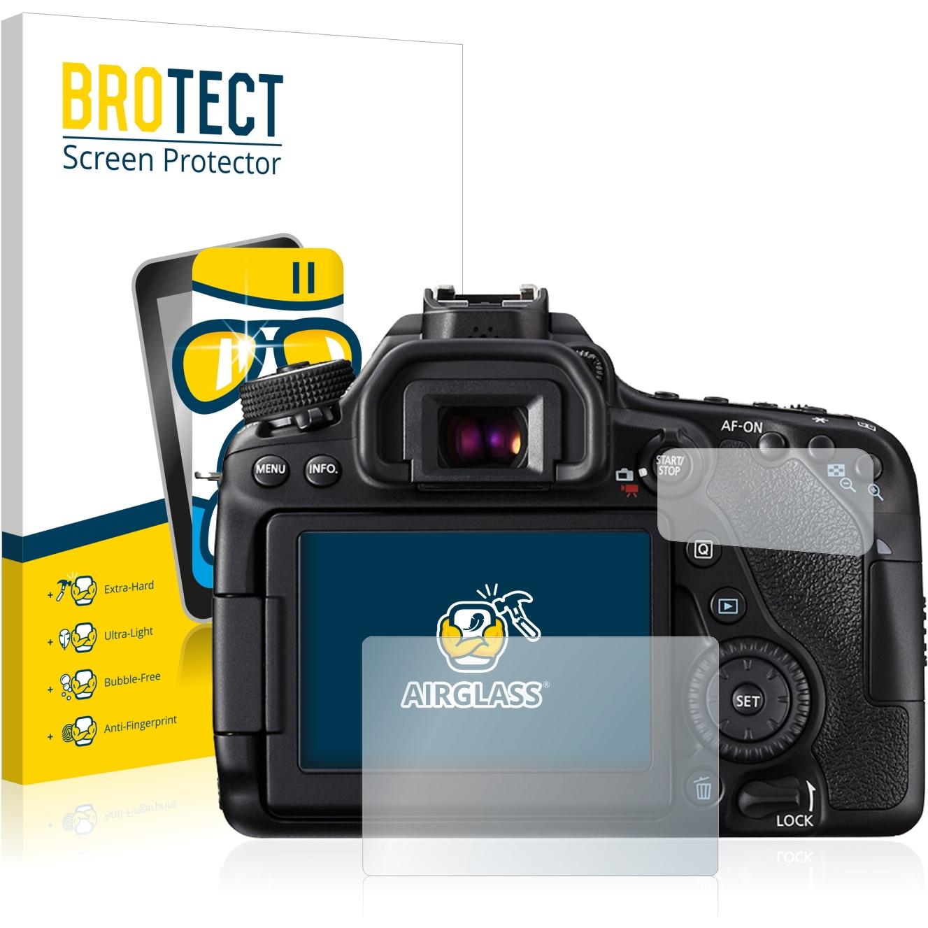 BROTECT AirGlass Panzerglasfolie (Displayschutz, EOS 80D), Kameraschutz