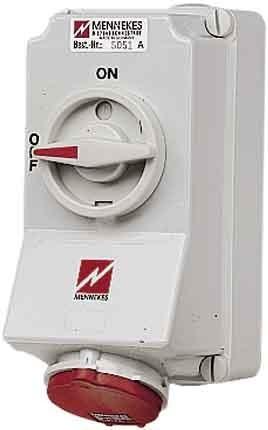 Actual product image Mennekes MEN 5051A CEE socket outlet switchable IP44 400V 16A 5p 6h