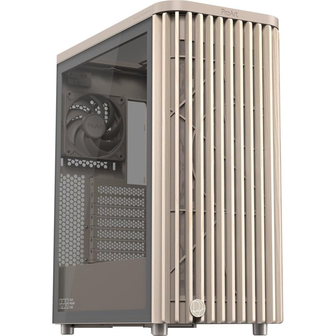 ASUS PROART PA401 WOOD TG PWM BEIGE Case (ATX), PC Gehäuse, Beige, Braun