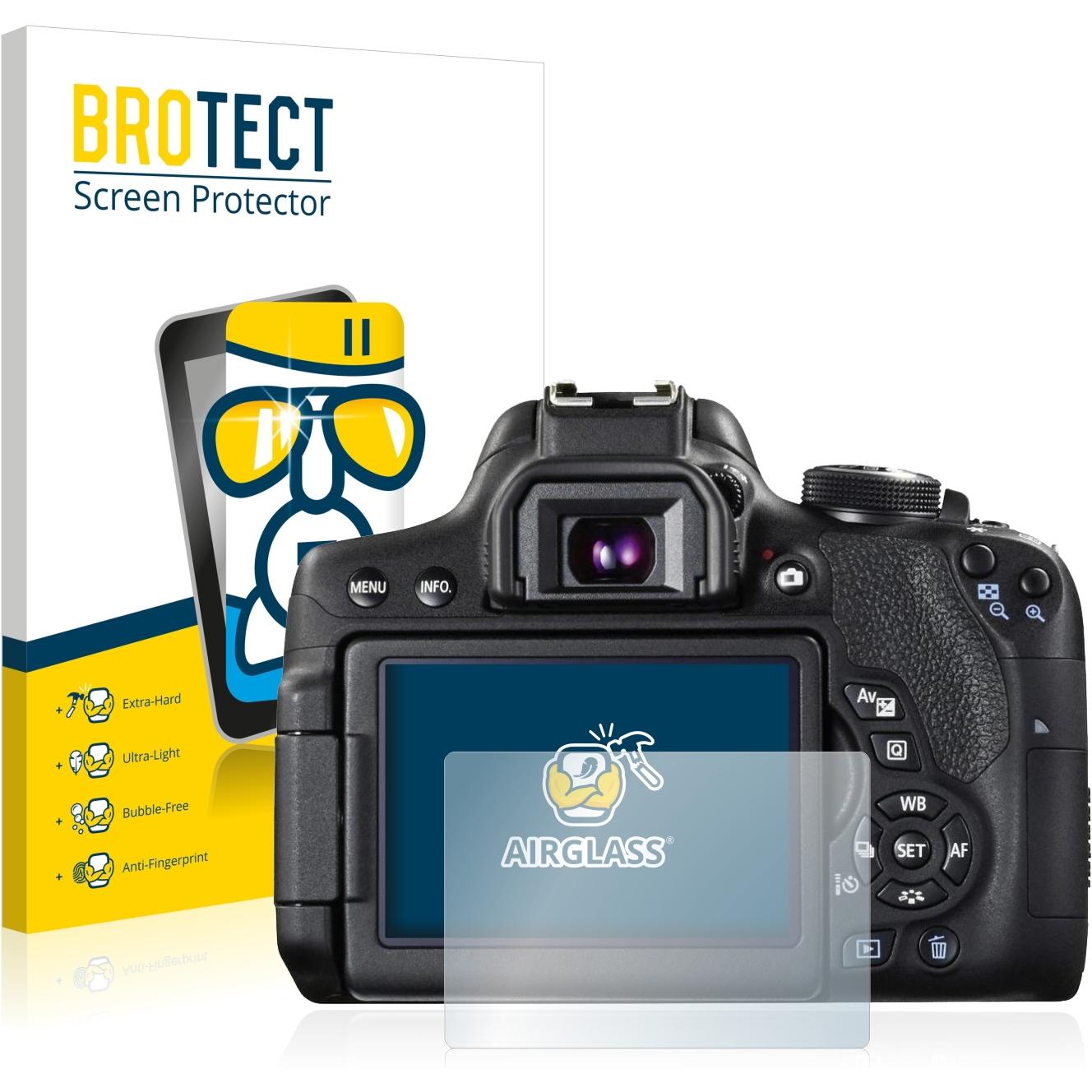 BROTECT AirGlass Panzerglasfolie (Displayschutz, EOS 750D), Kameraschutz