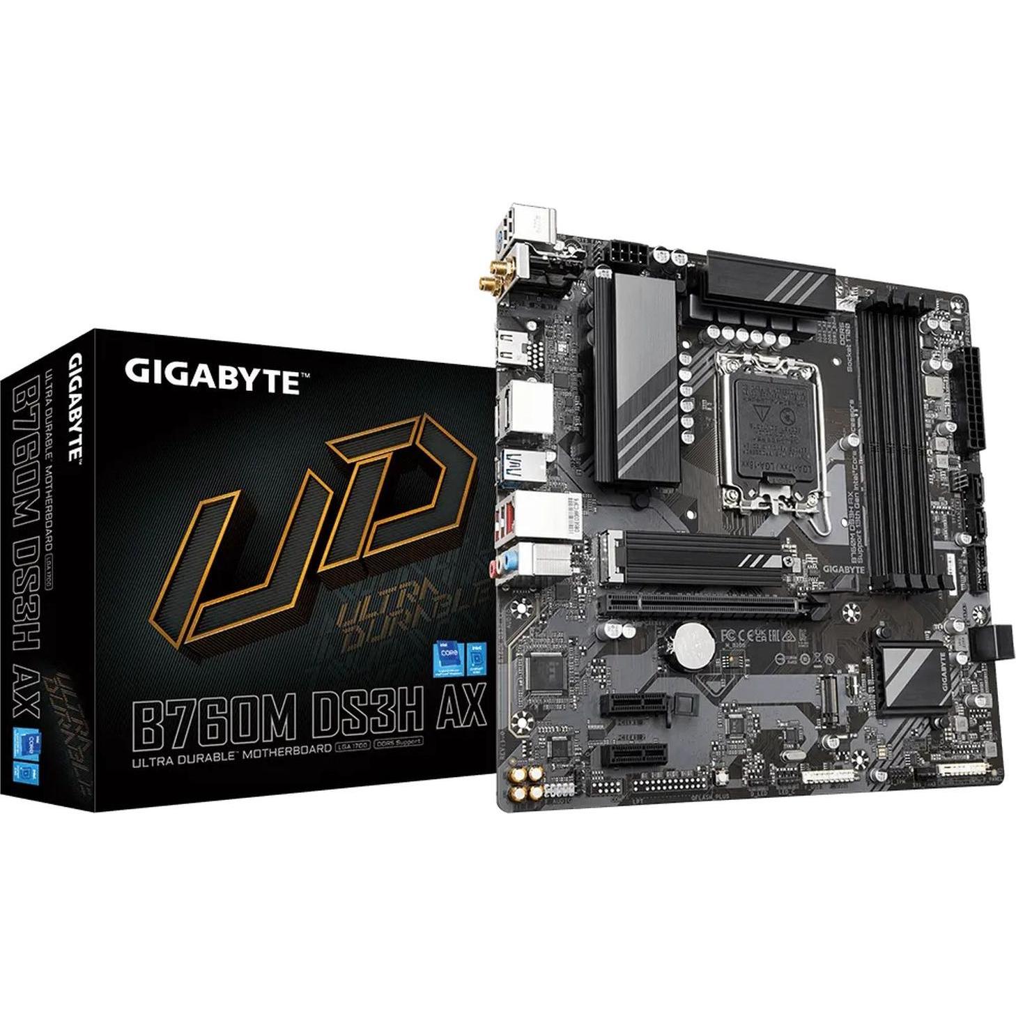 Gigabyte GA-B760M DS3H AX (LGA 1700, Intel B760 Express, mATX), Mainboard